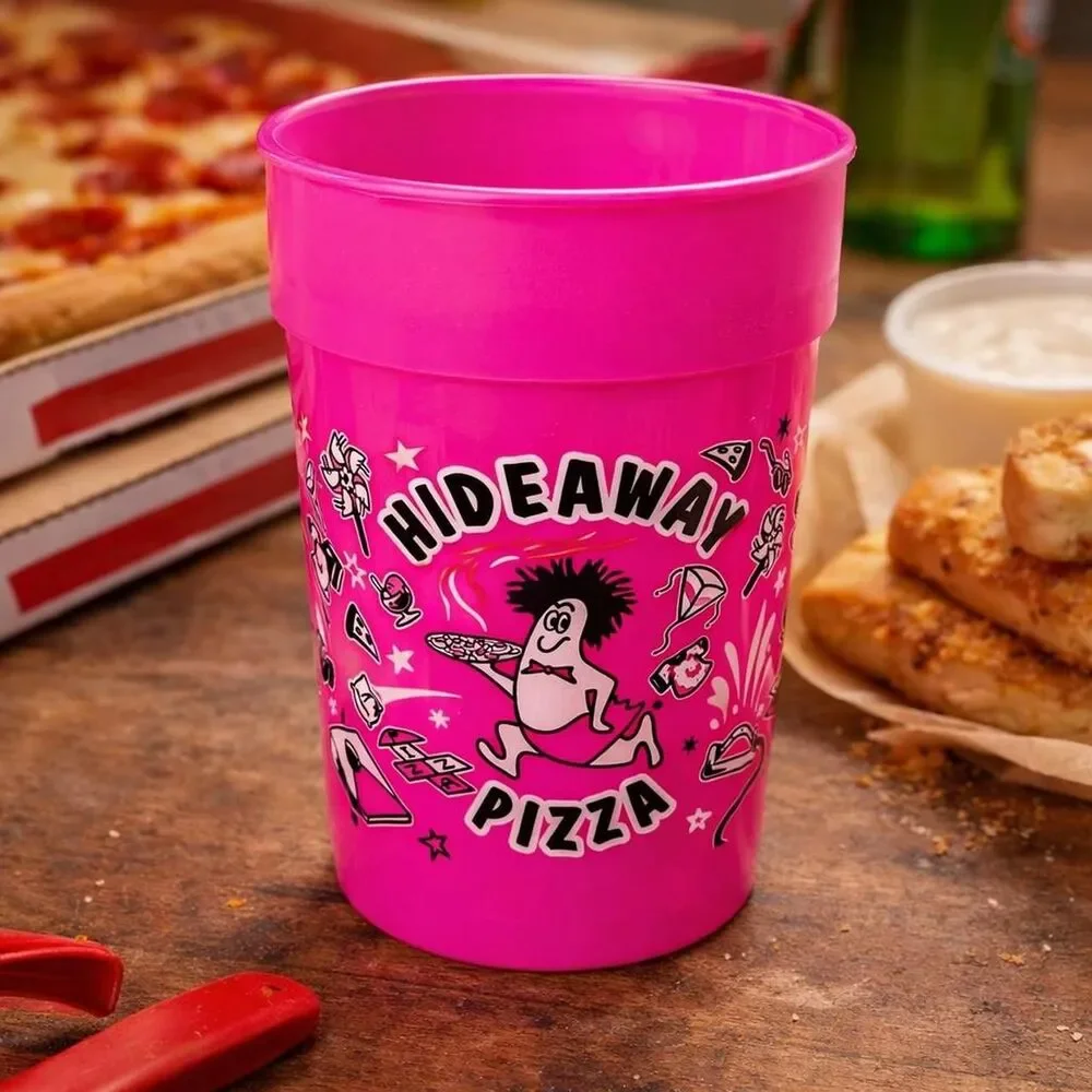 Pink 1990s Hideaway Pizza cup